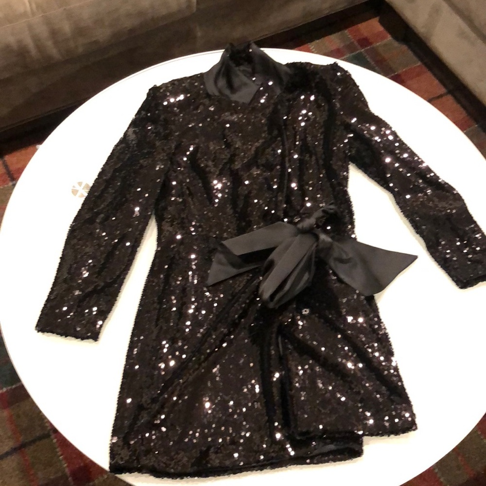 Zara black sequins dress Size M New with tags